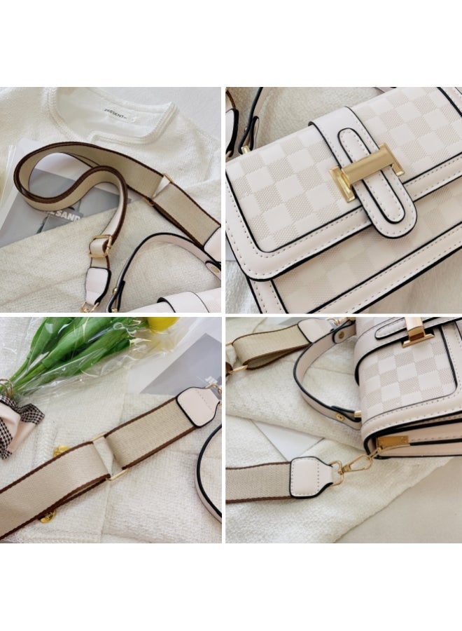 حقيبة كتف منقوشة متعددة الاستخدامات للنساء، حقيبة كروس ذات سعة كبيرة للنساء، حقيبة حمل جانبية، حقيبة حمل يومية/مأدبة/حفلة/حرم جامعي من جلد البولي يوريثان، حقيبة يد كبيرة للفتيات/الطلاب - Image 4